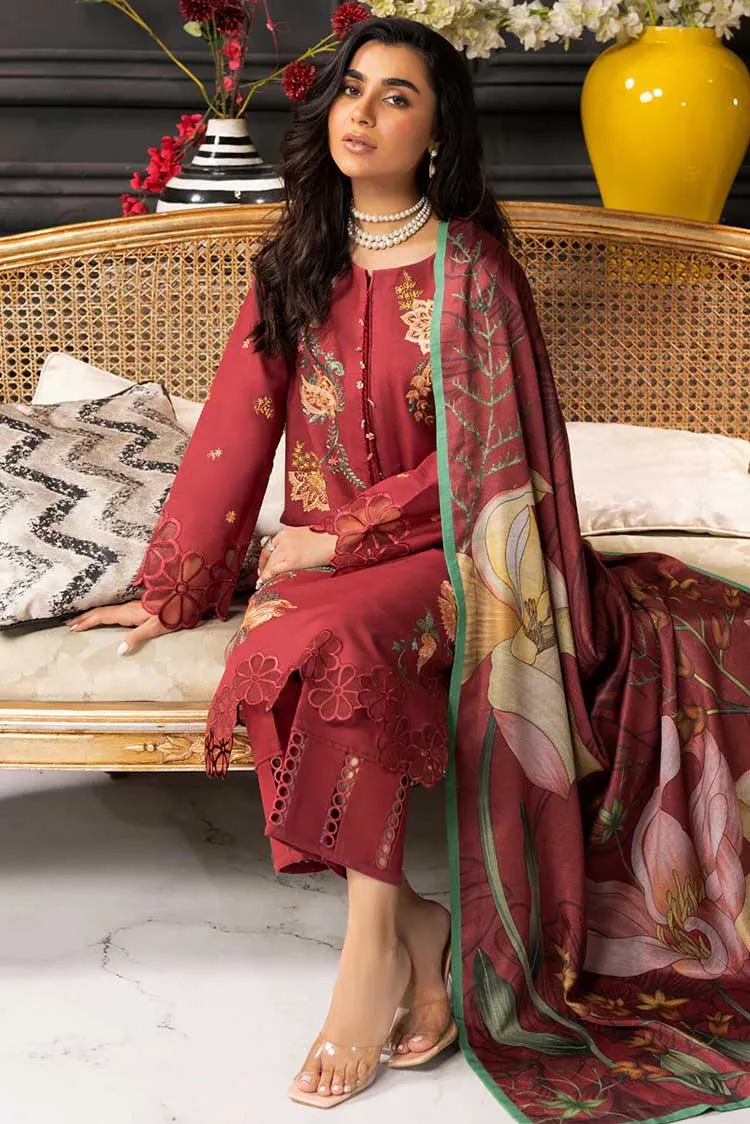 03 Amala Carnation Khaddar Shawl Collection