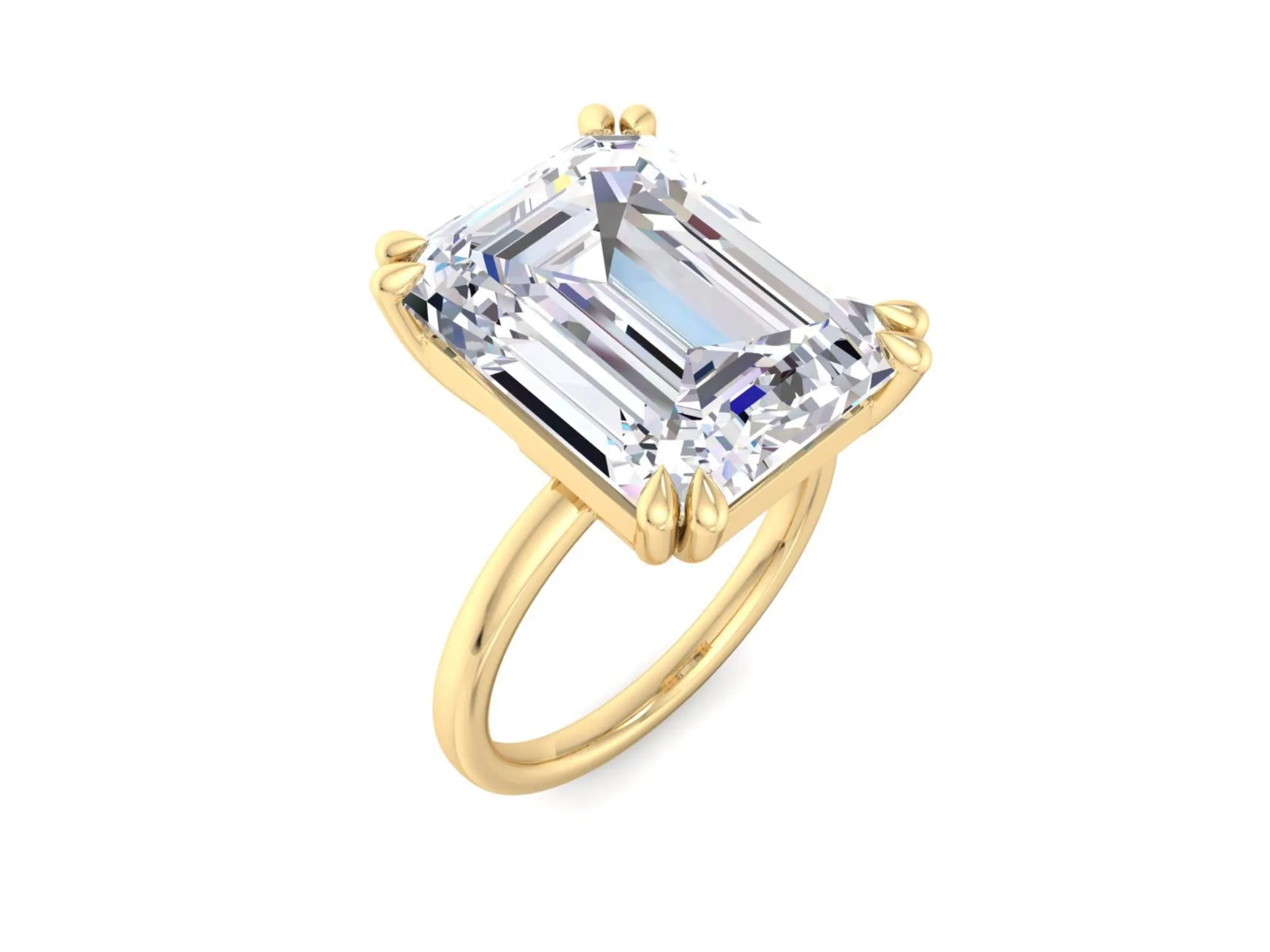 11.50ct Emerald Cut Moissanite Engagement Ring