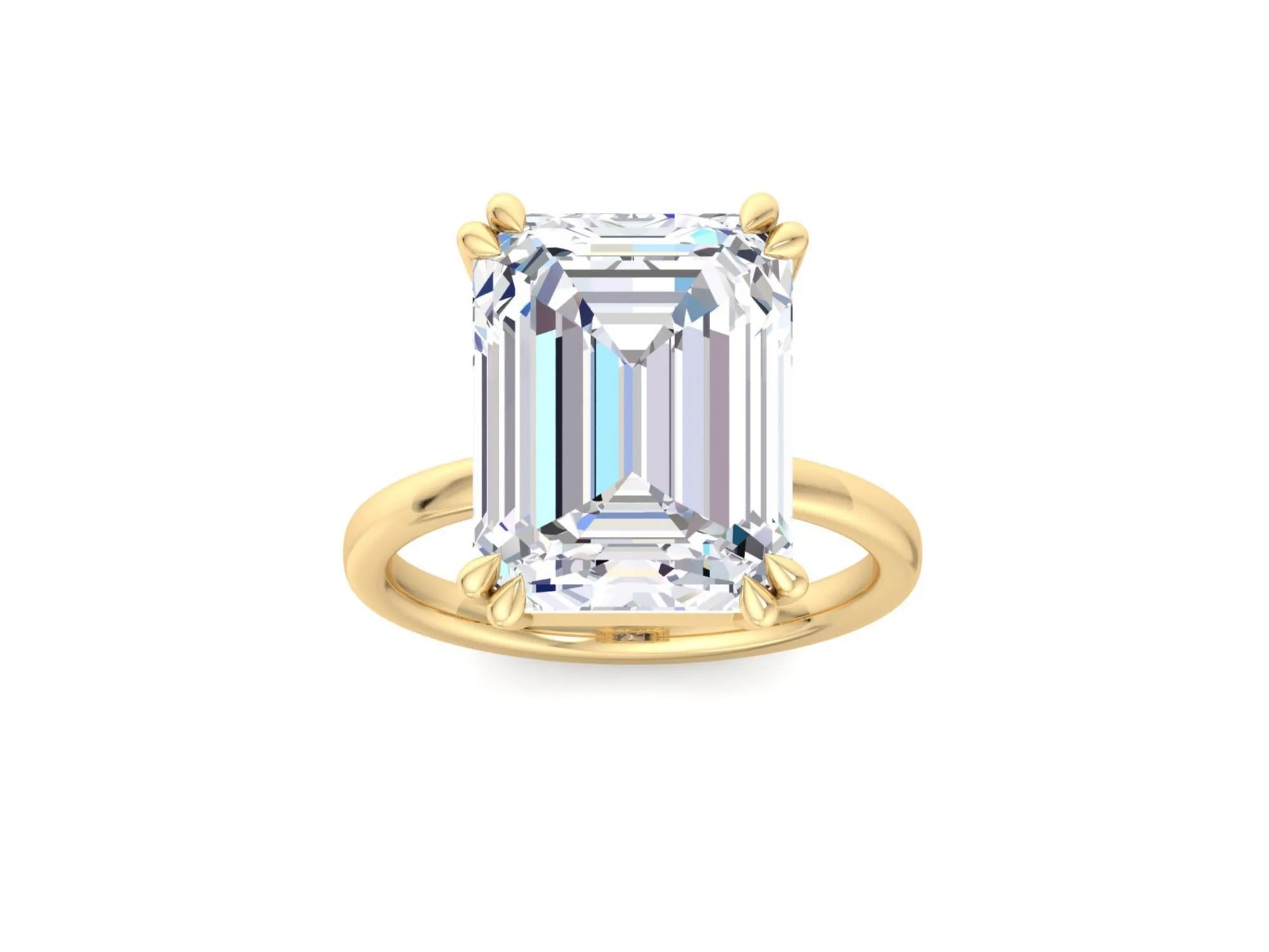 11.50ct Emerald Cut Moissanite Engagement Ring