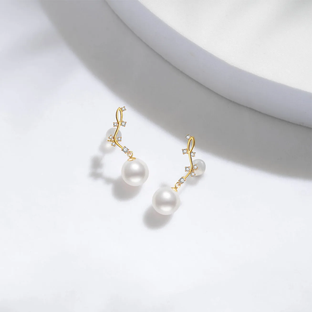 18k Freshwater Pearl Earrings KE00070 | STARRY