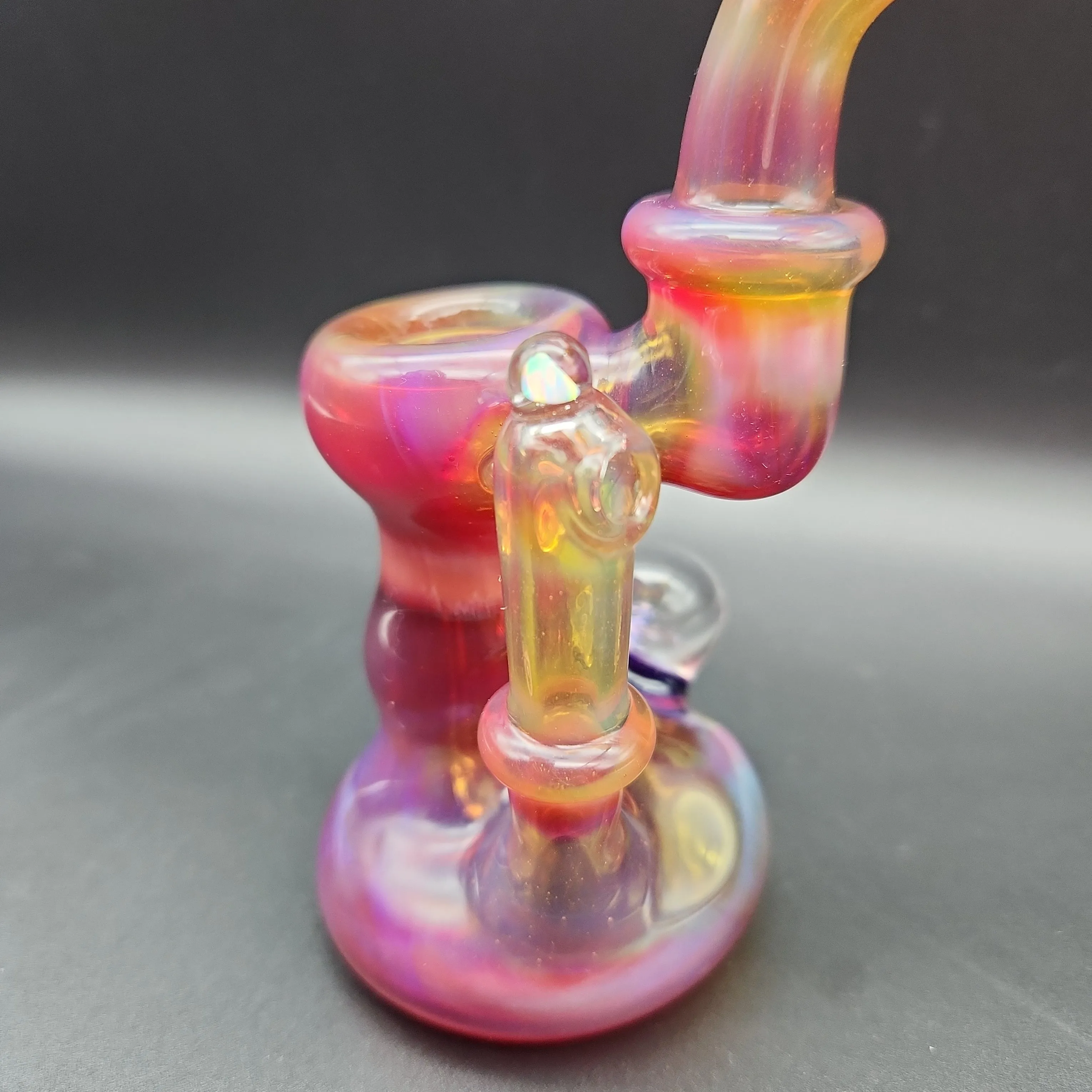 6.5 Purple Fumed Snorkel Bubbler by SlynxxGlass