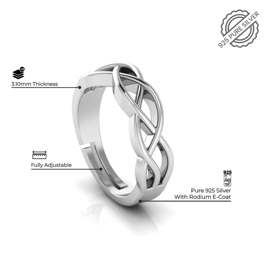 925 Pure Starling Silver Trendor Heart Decor Special and Celtic Knot Couple's Ring