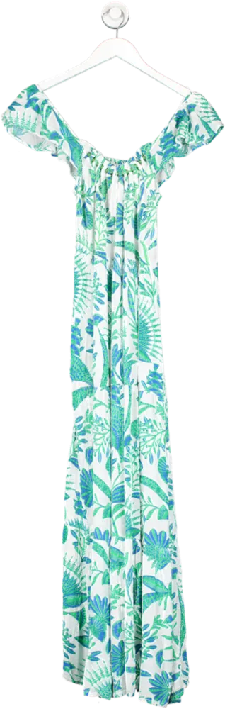 Accessorize White Cotton Leaf Print Beach Dress UK XS