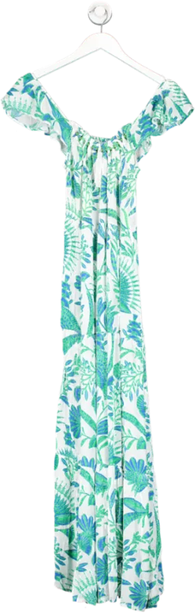 Accessorize White Cotton Leaf Print Beach Dress UK XS