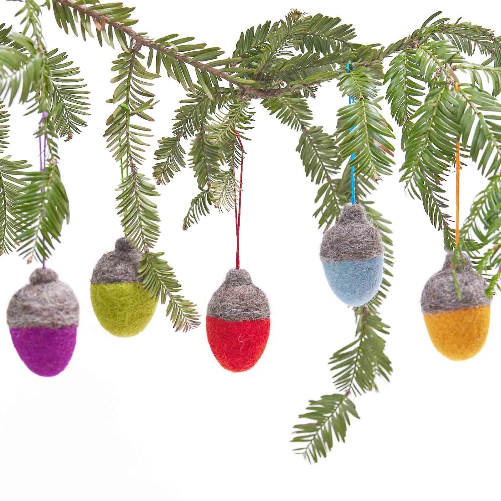 Acorns Felt Ornament Pack 5