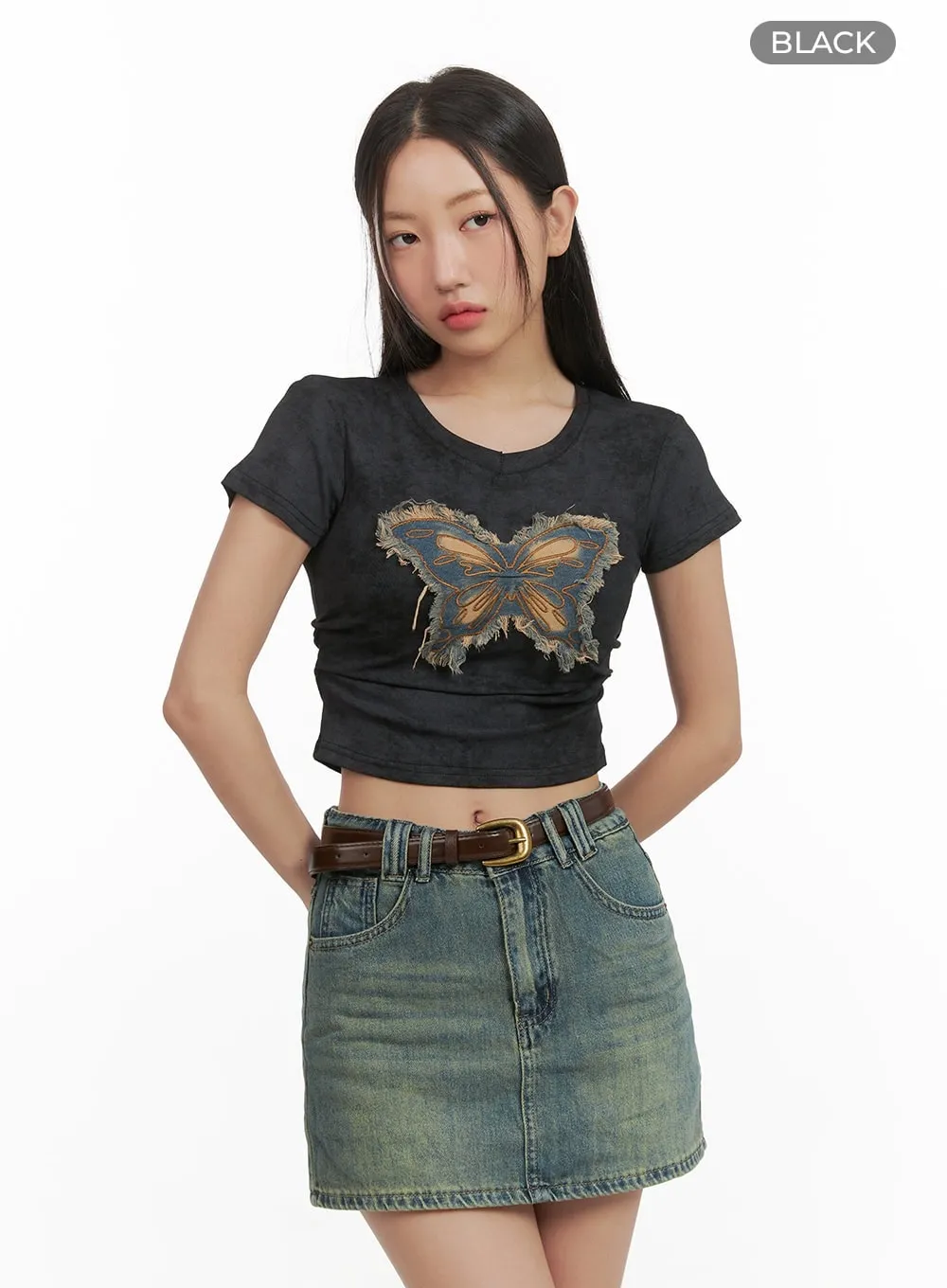 Acubi Washed Slim Fit Crop Shirt CY420