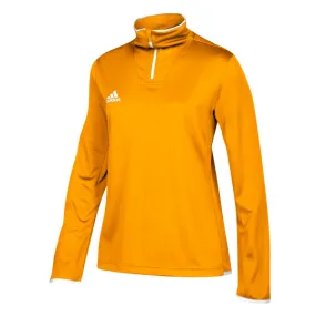 adidas Women's Collegiate Gold/White Team Iconic Knit Long Sleeve Quarter Zip