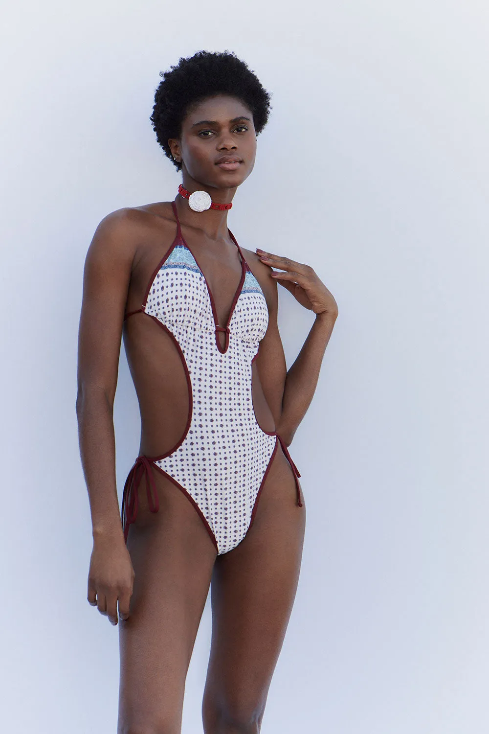 Adriana Monokini One Piece Swimsuit - Sand Paisley