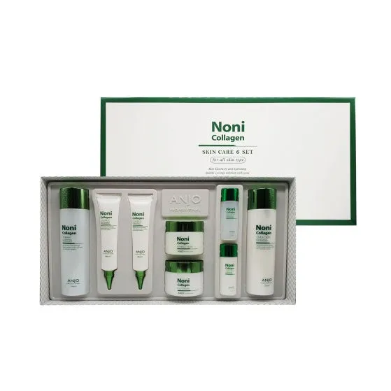 Anjo Noni Collagen 6pcs Special Skin care Set Anti Aging Wrinkle care Elastic anti-oxidant facial Soothing Nutrition skin care Korea Cosmetics face cream lotion toner