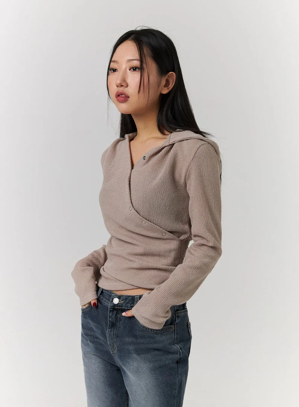 Asymmetrical Hooded Top CD329