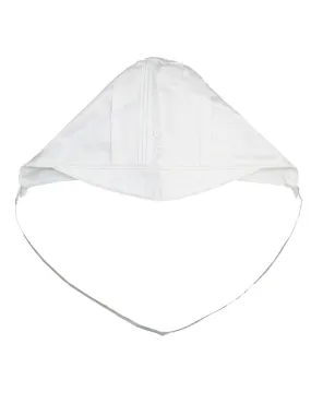 Baby Boys White Satin Cotton Pin-Tucking Buttons Hat 0-12M