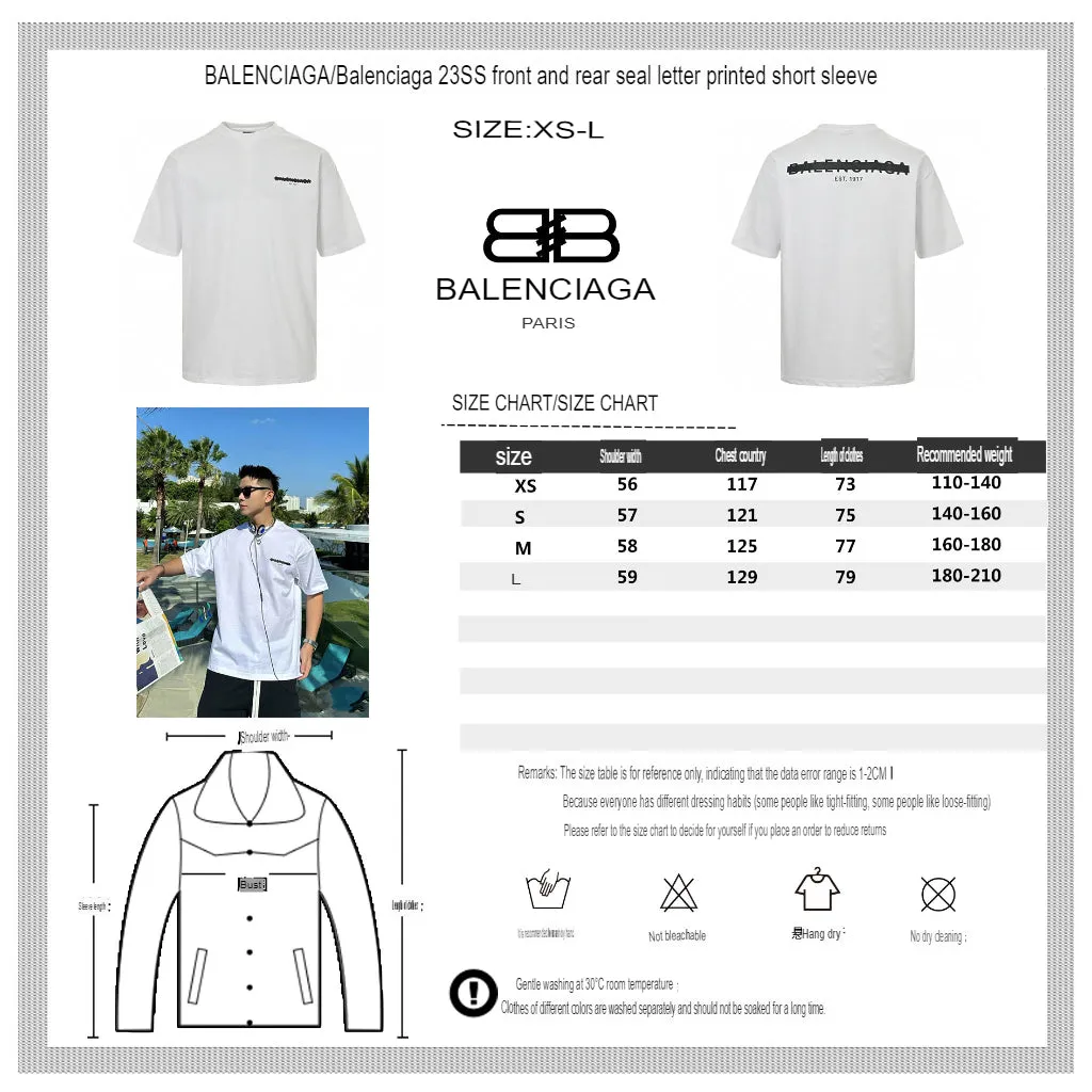 Balenciaga Distorted Logo T-Shirt (White)