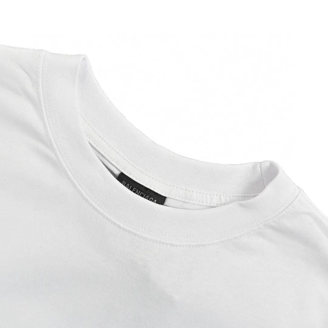 Balenciaga Distorted Logo T-Shirt (White)