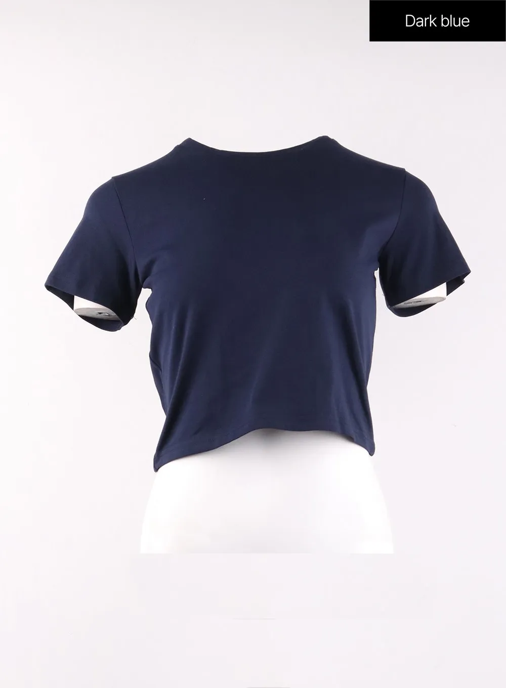 Basic Round Neck Crop Tee OF406