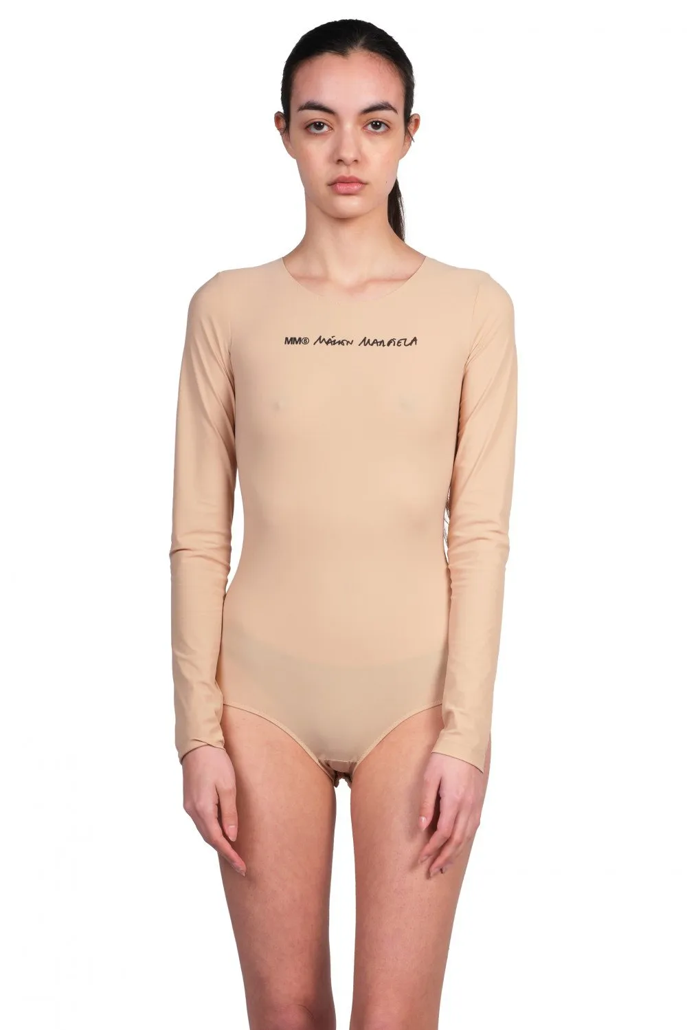 Beige Logo Bodysuit