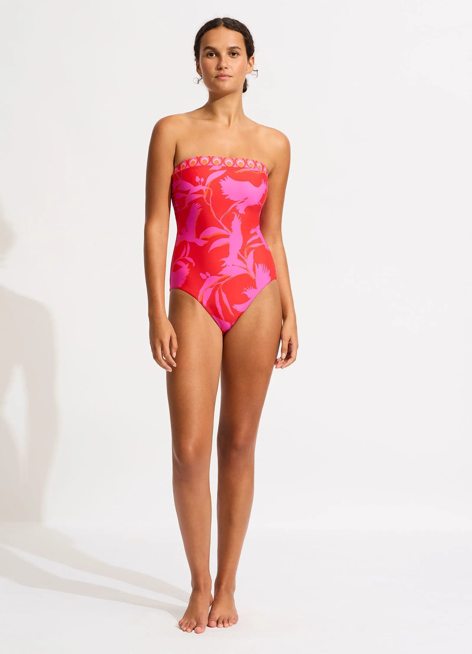 Birds Of Paradise DD Bandeau One Piece - Chilli Red