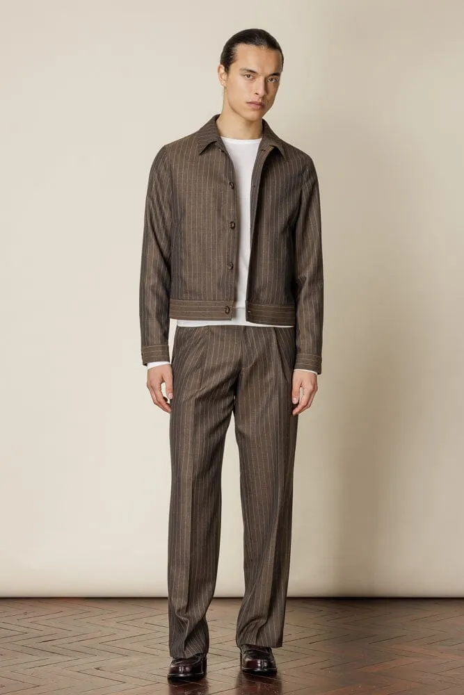 Blouson Set - Brown Pin Stripe