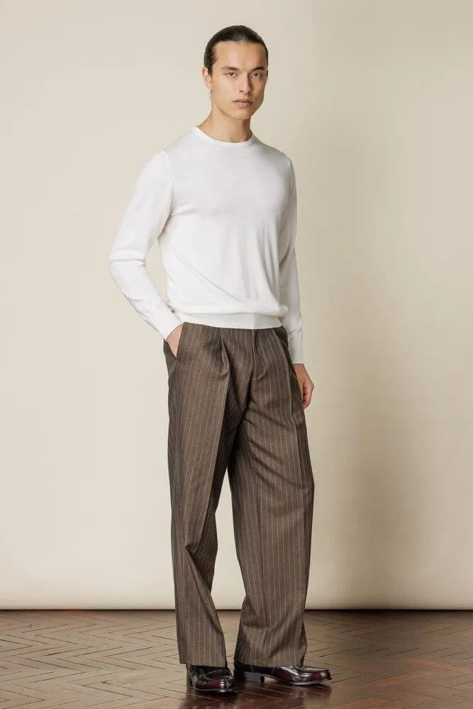 Blouson Set - Brown Pin Stripe