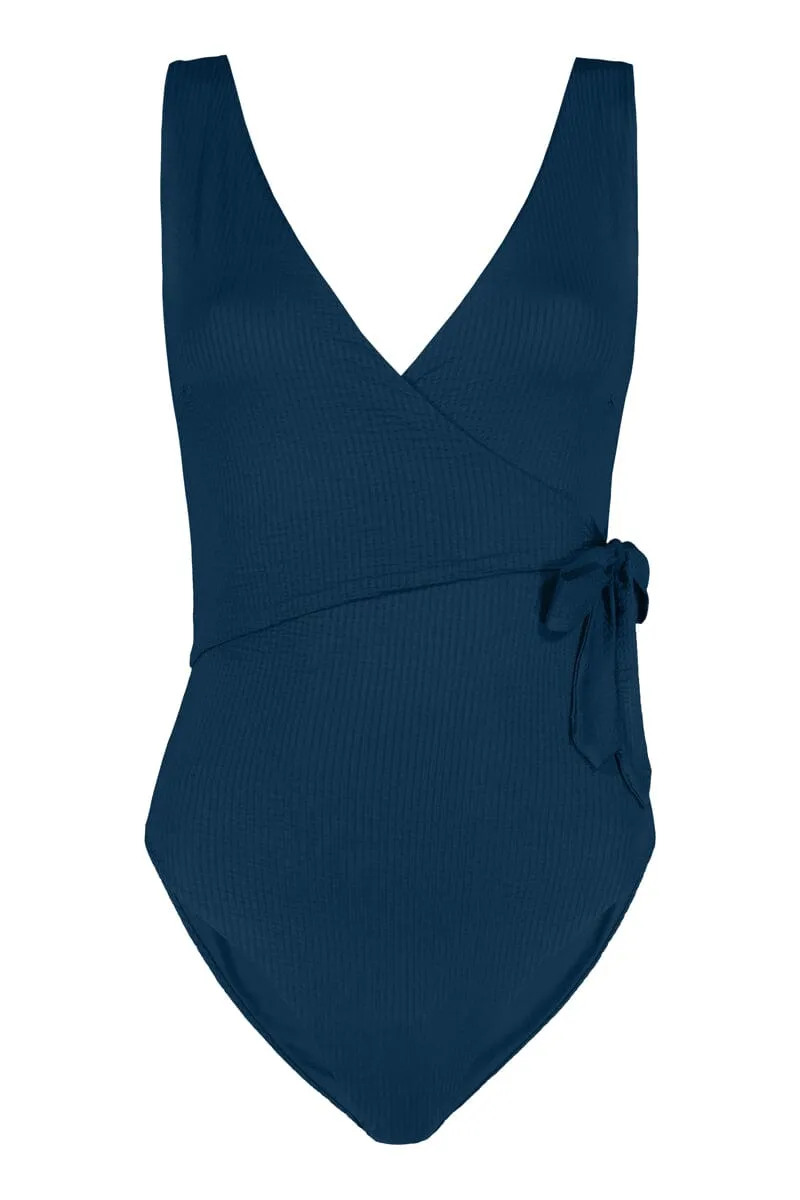 Blueberry Wrap Onepiece - Recycled nylon