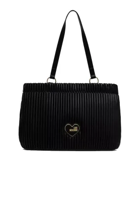 Borsa Pleated Pu - Nero