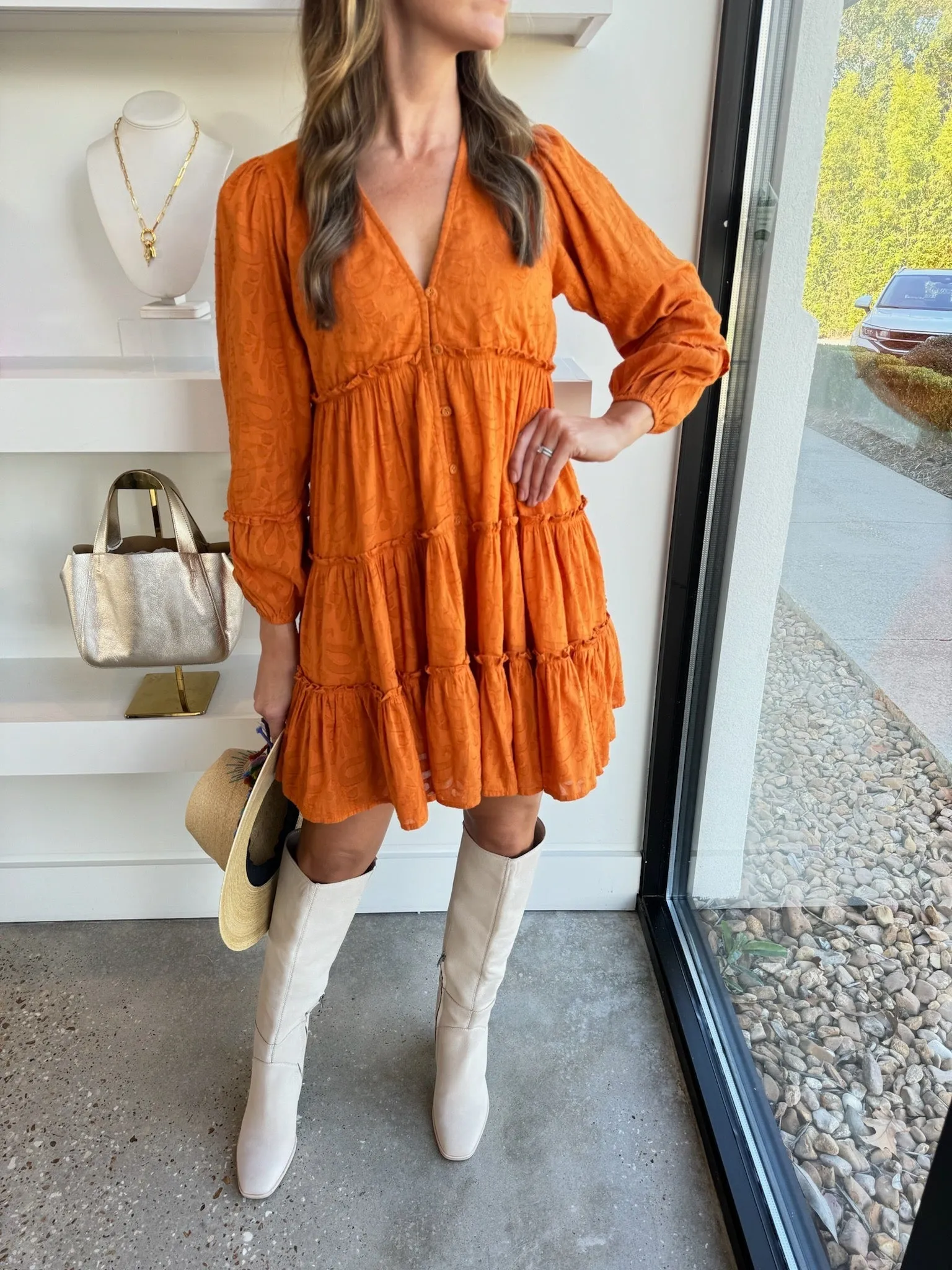 Bright Orange Blythe Mini Dress