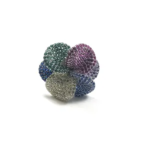 Bright Rainbow Flower Ring