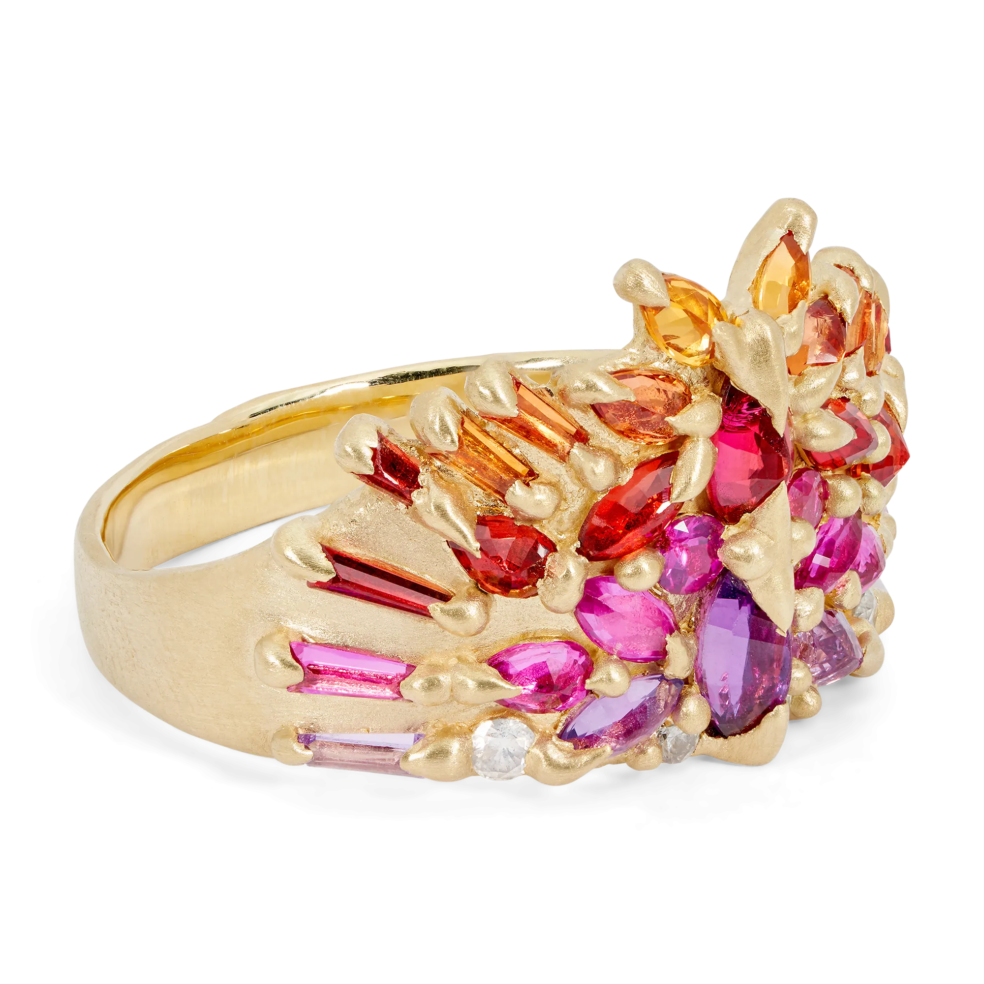 California Sunset Uber Half Shield Ring with Diamonds - Size 9 - 11371