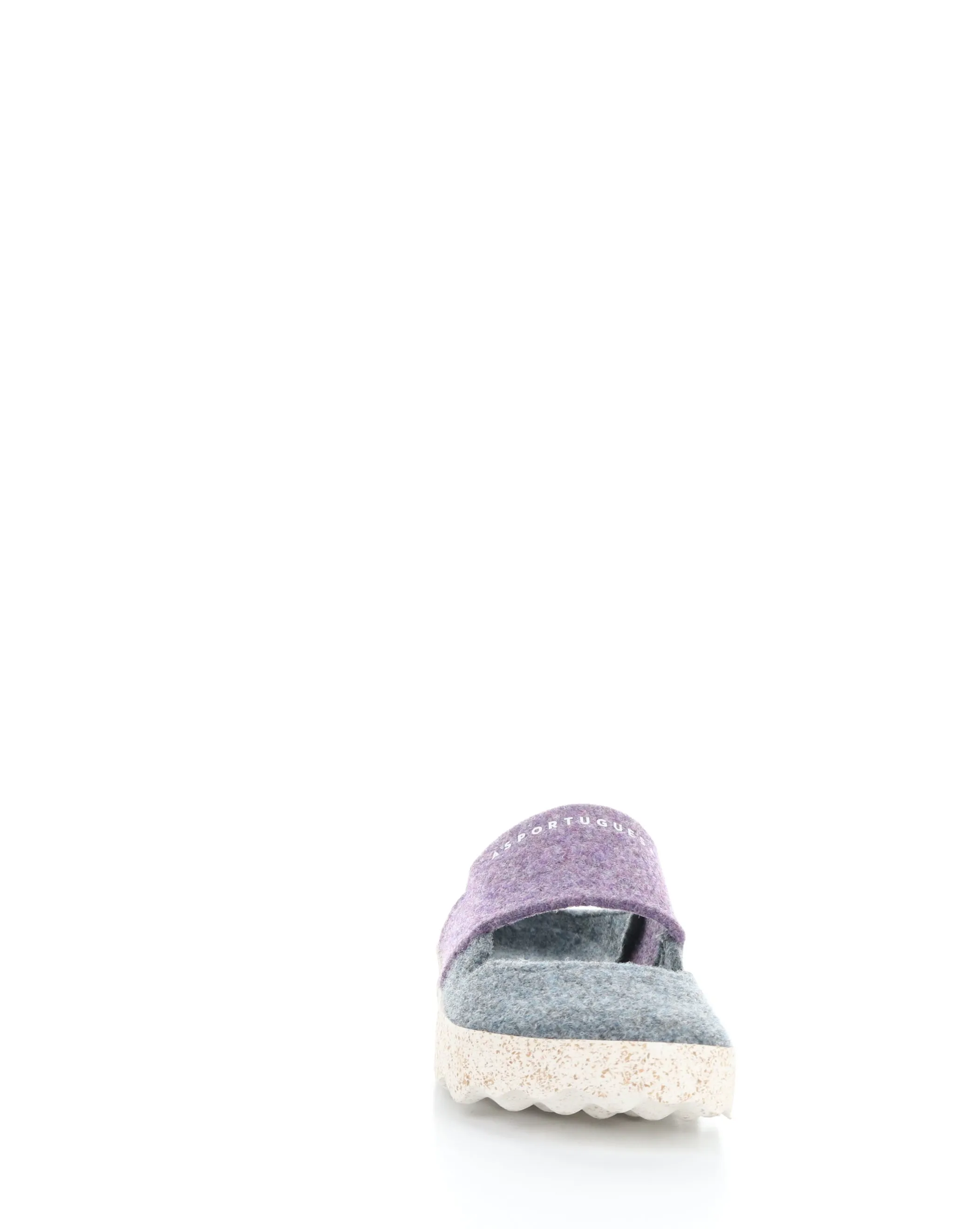 CANU185ASP 009 GREY BLUE/PURPLE Round Toe Mules