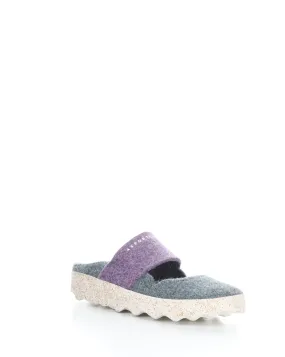 CANU185ASP 009 GREY BLUE/PURPLE Round Toe Mules