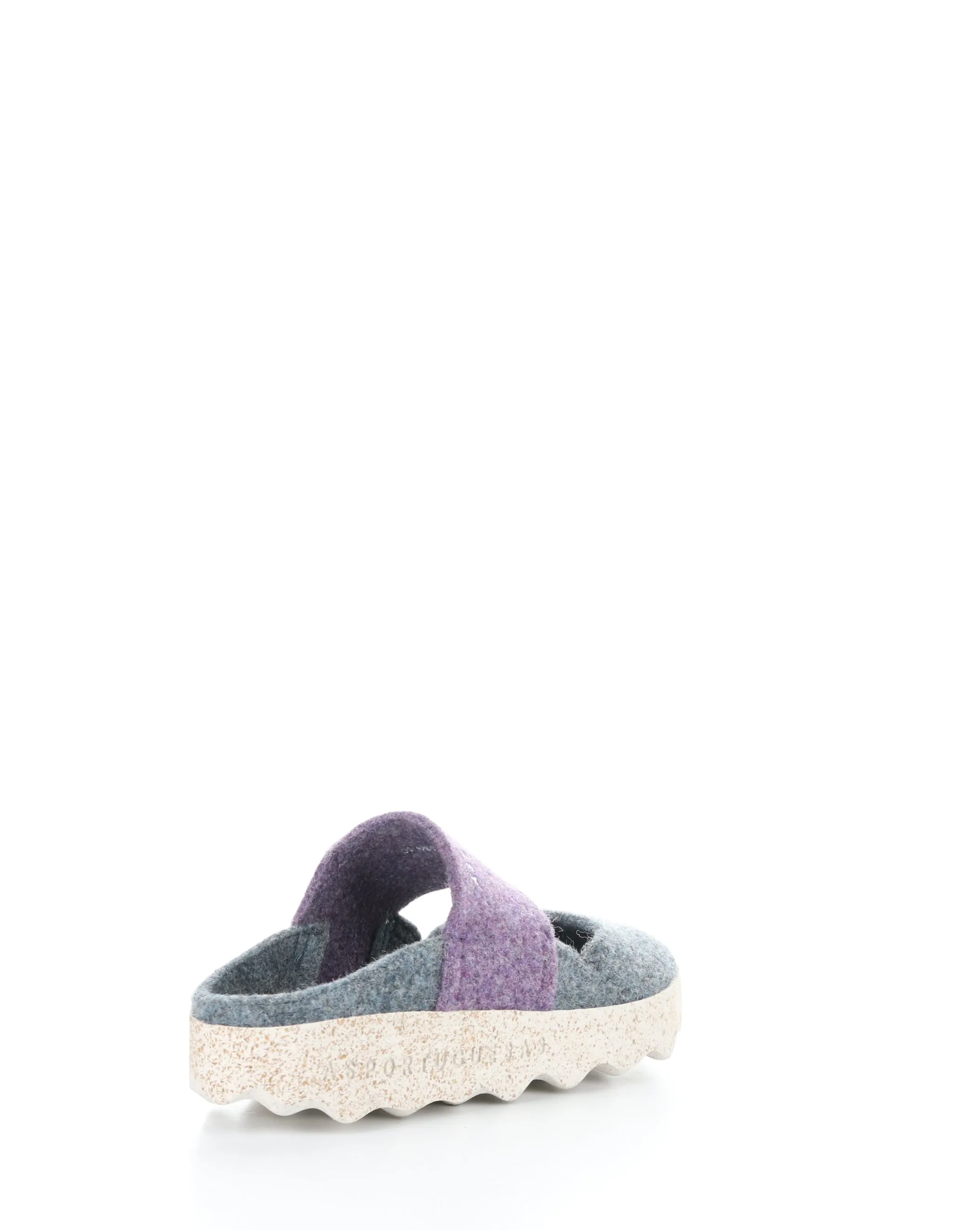 CANU185ASP 009 GREY BLUE/PURPLE Round Toe Mules