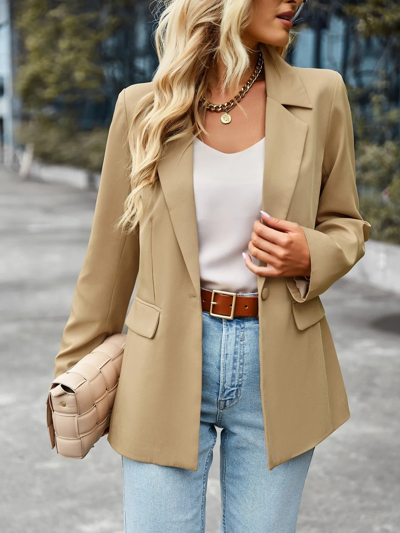 Casual Solid Color Blazer