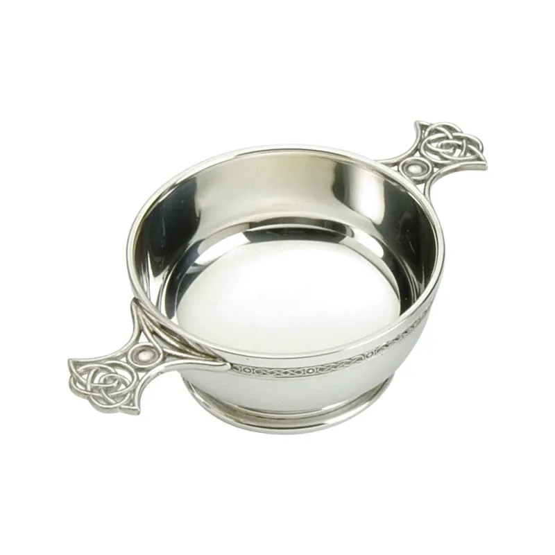 Celtic Weave Pewter Quaich -2"