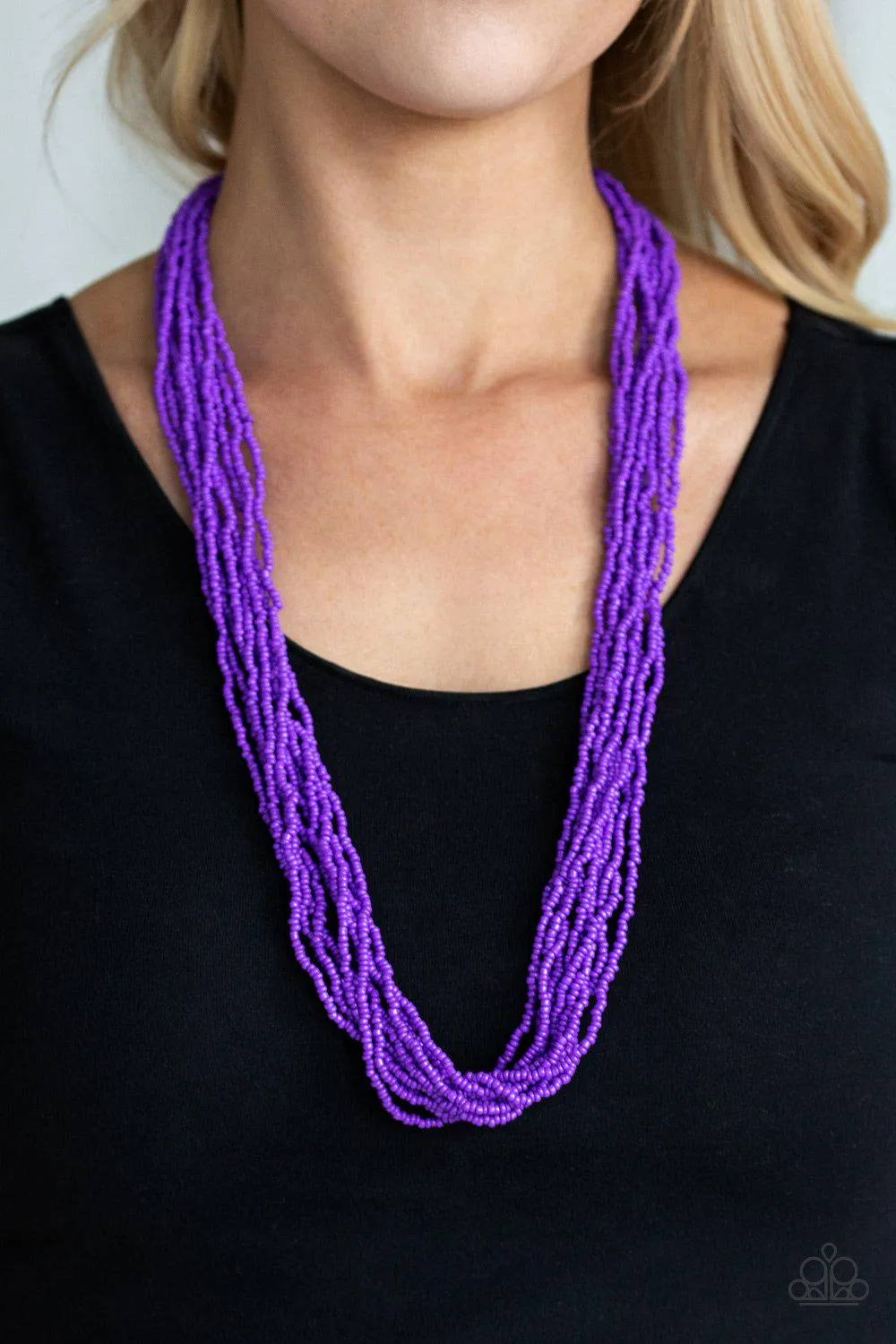 Congo Colada Purple Seed Bead Necklace - Paparazzi Accessories