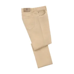 Cotton-Linen Blend Jeans in Creamy Yellow