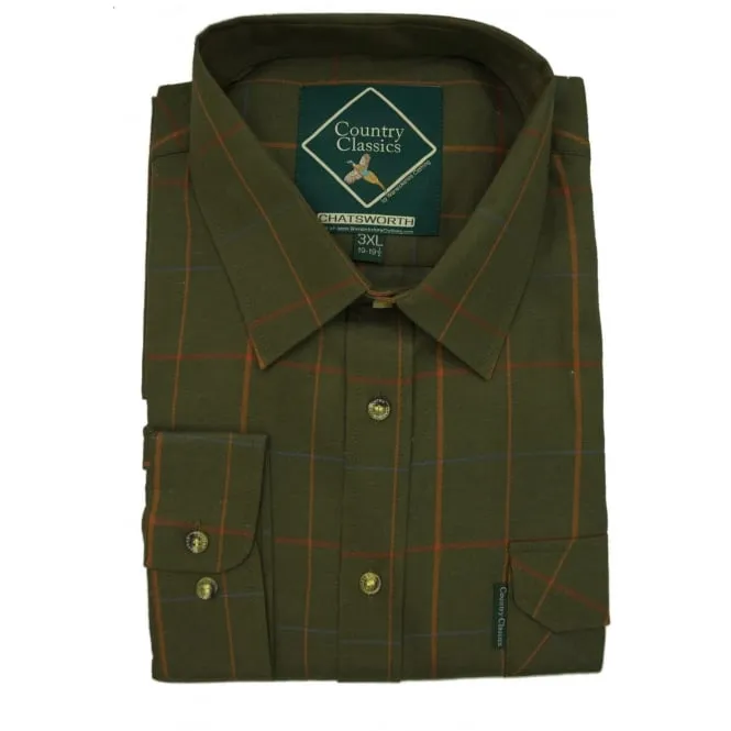 Country Classics Mens Long Sleeve Check Shirt - Chatsworth Green