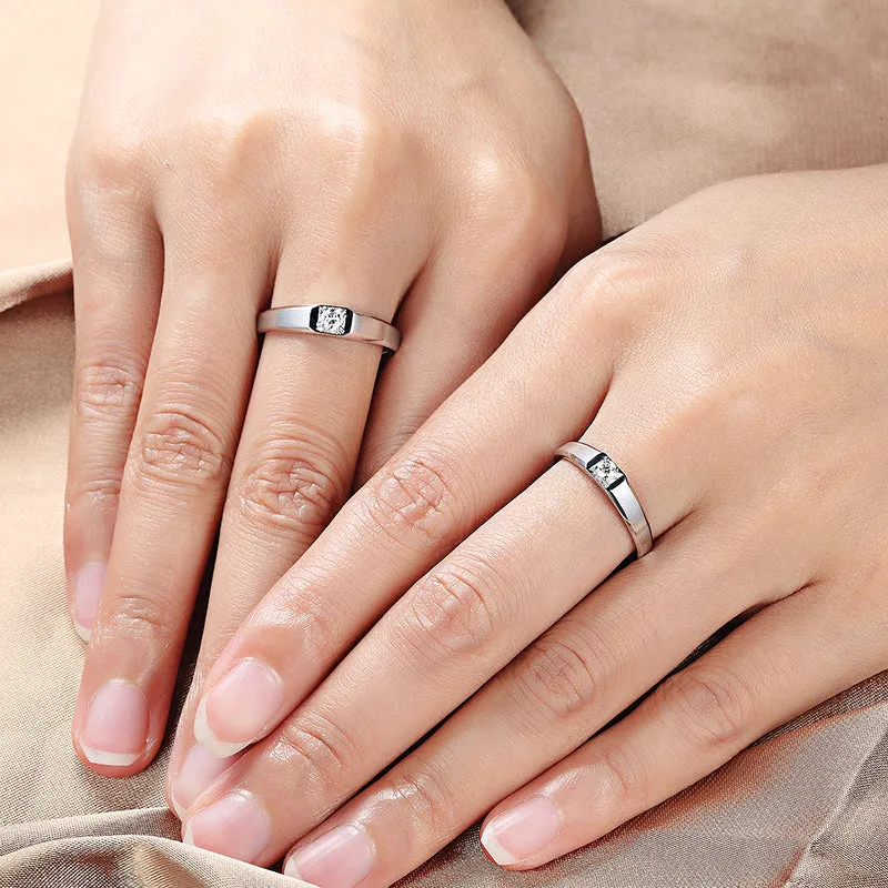 Couple Rings Diamond Wedding Ring Set - WM10