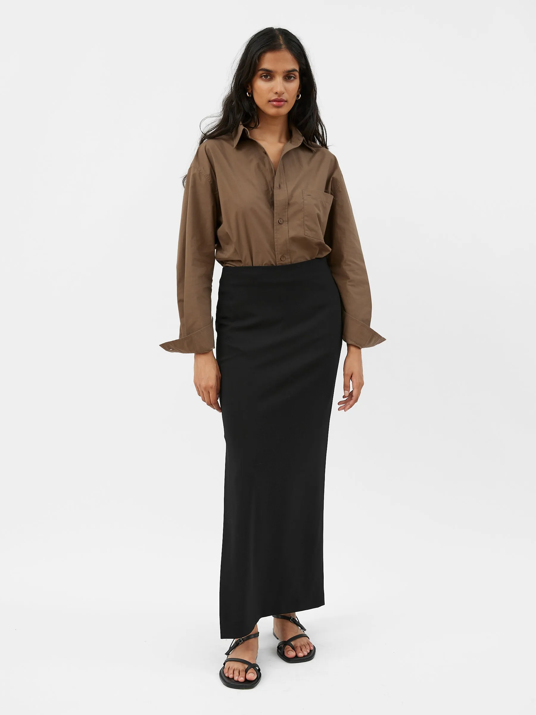 Crepe Column Skirt