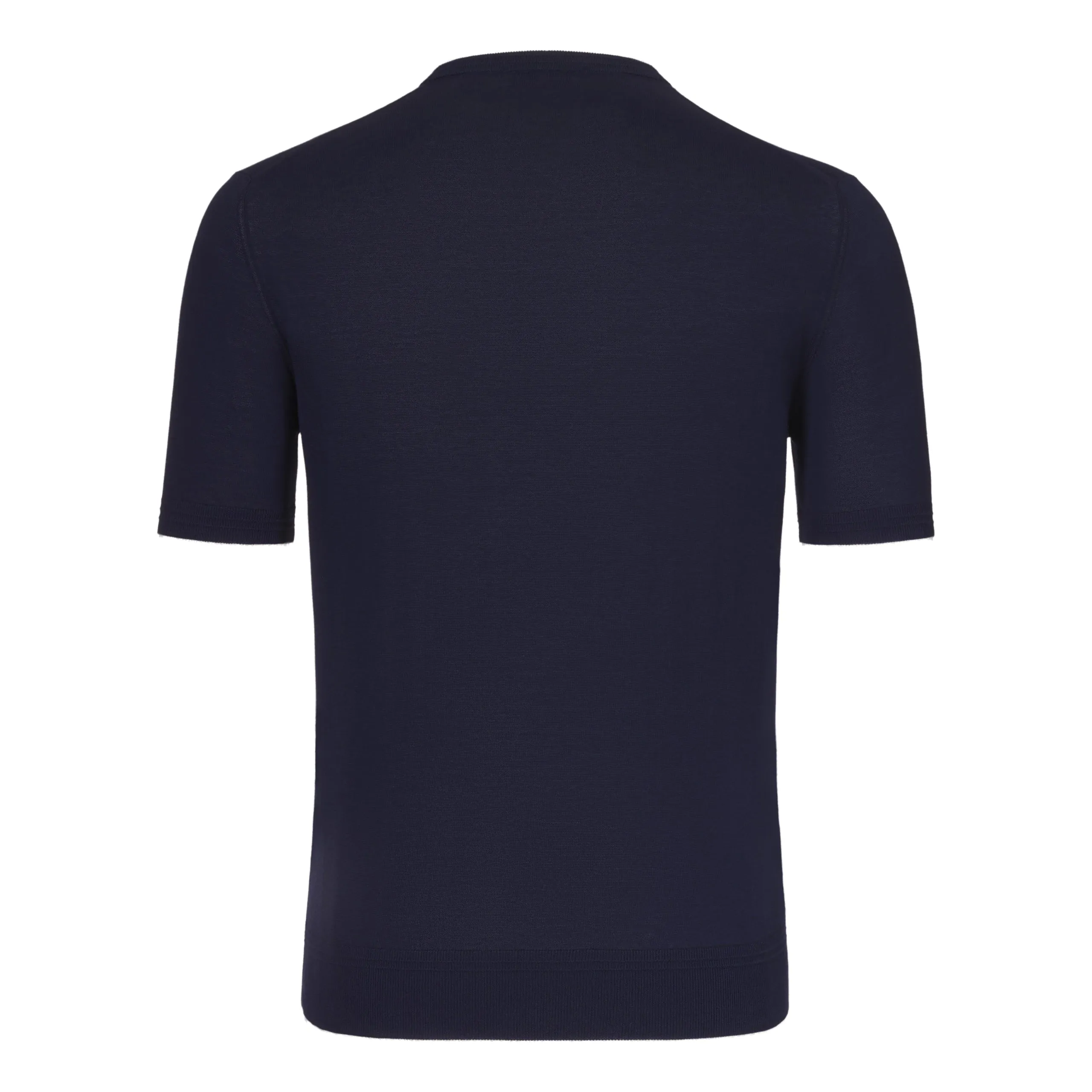 Crew-Neck Cotton T-Shirt Sweater in Dark Blue