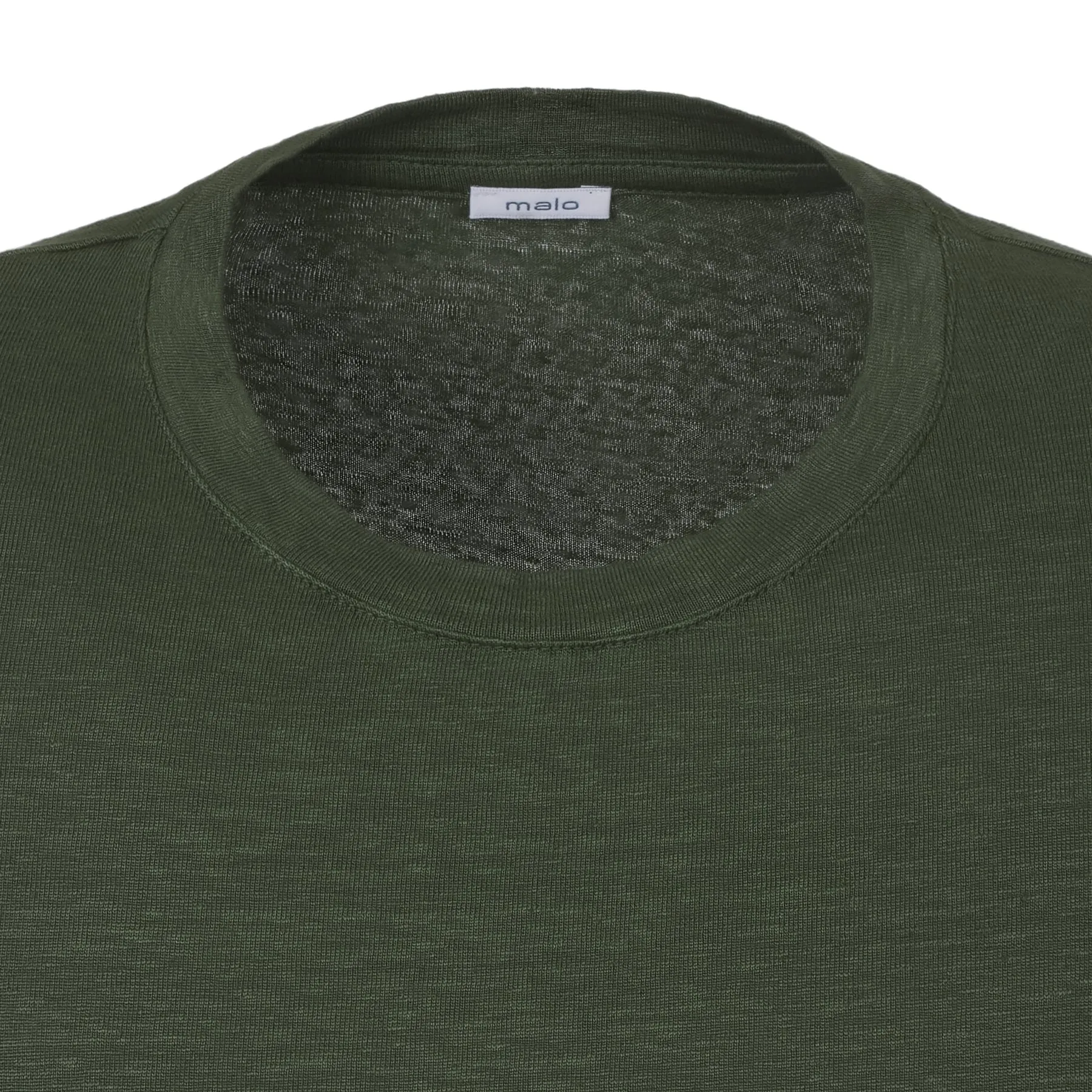 Crew-Neck Linen T-Shirt in Dark Green