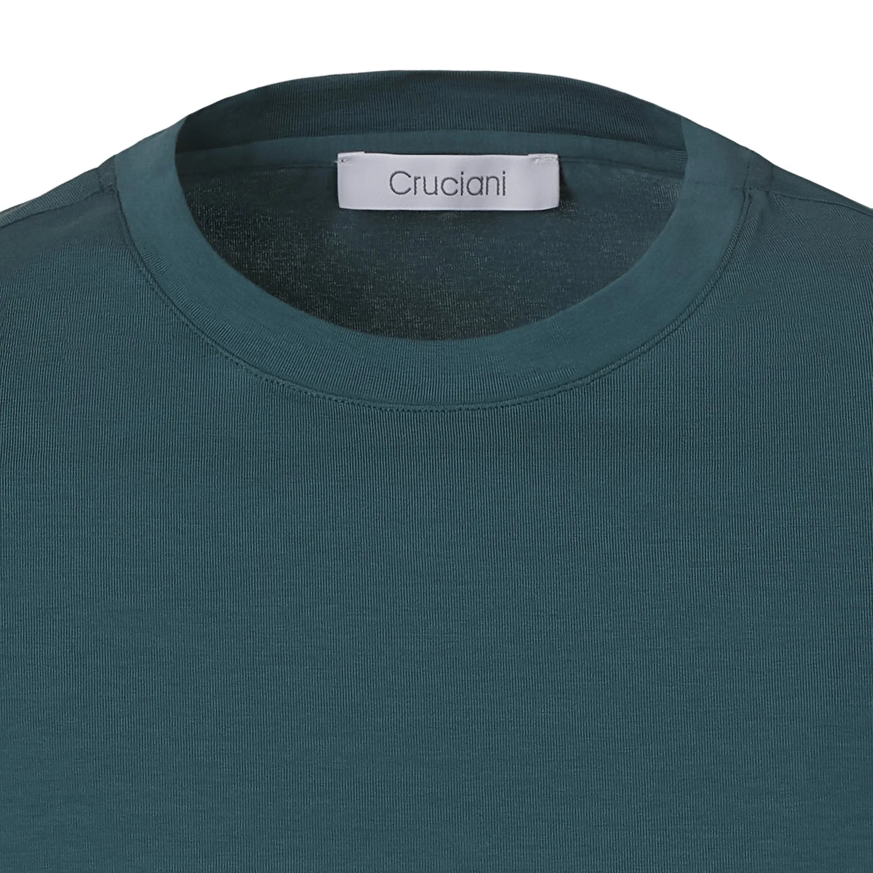 Crew-Neck Stretch-Cotton T-Shirt in Green