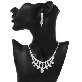 Cubic Zirconia Pave Necklace Set