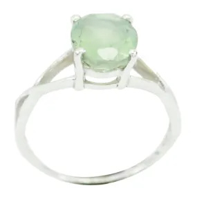 Cunning Stone Prehnite 925 Sterling Silver Ring Gift For Friends