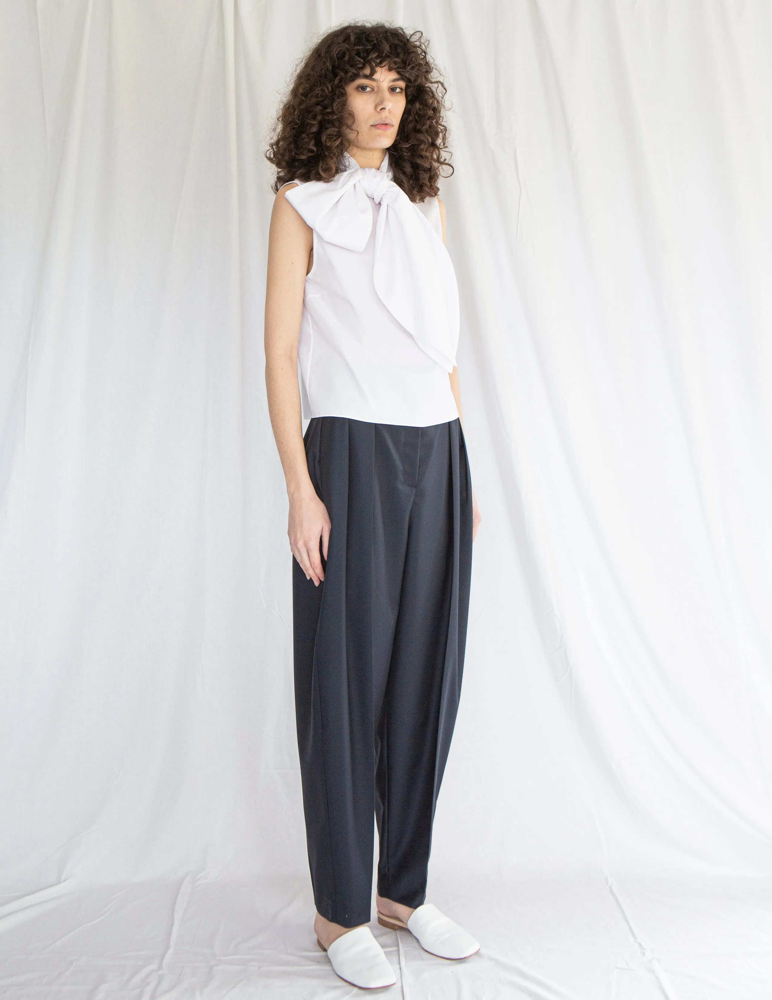 Double Pleated Pants in Wool Suiting