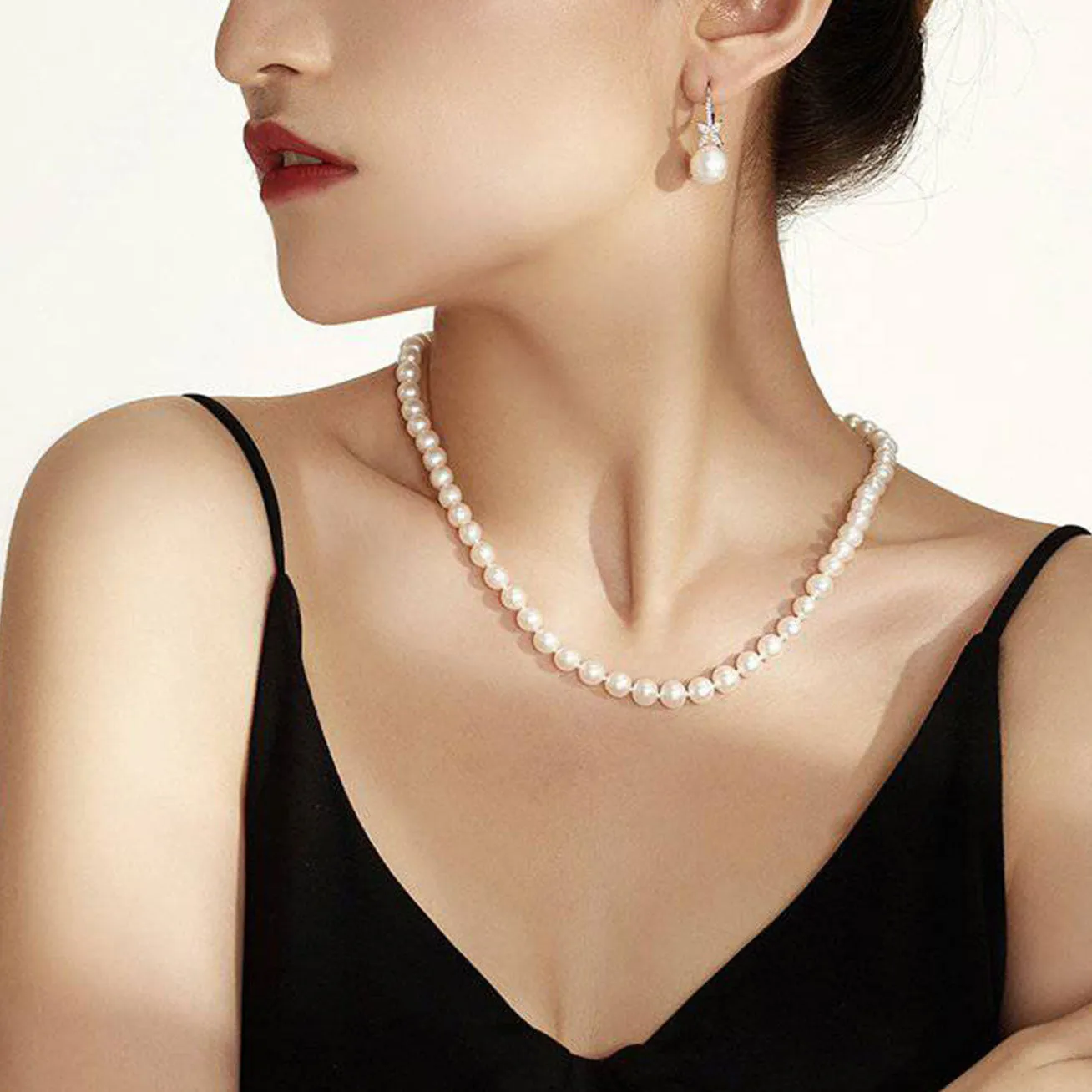 Elegant Freshwater Pearl Necklace WN00238 with complimentary Silk Scarf, One Necklace multiple style