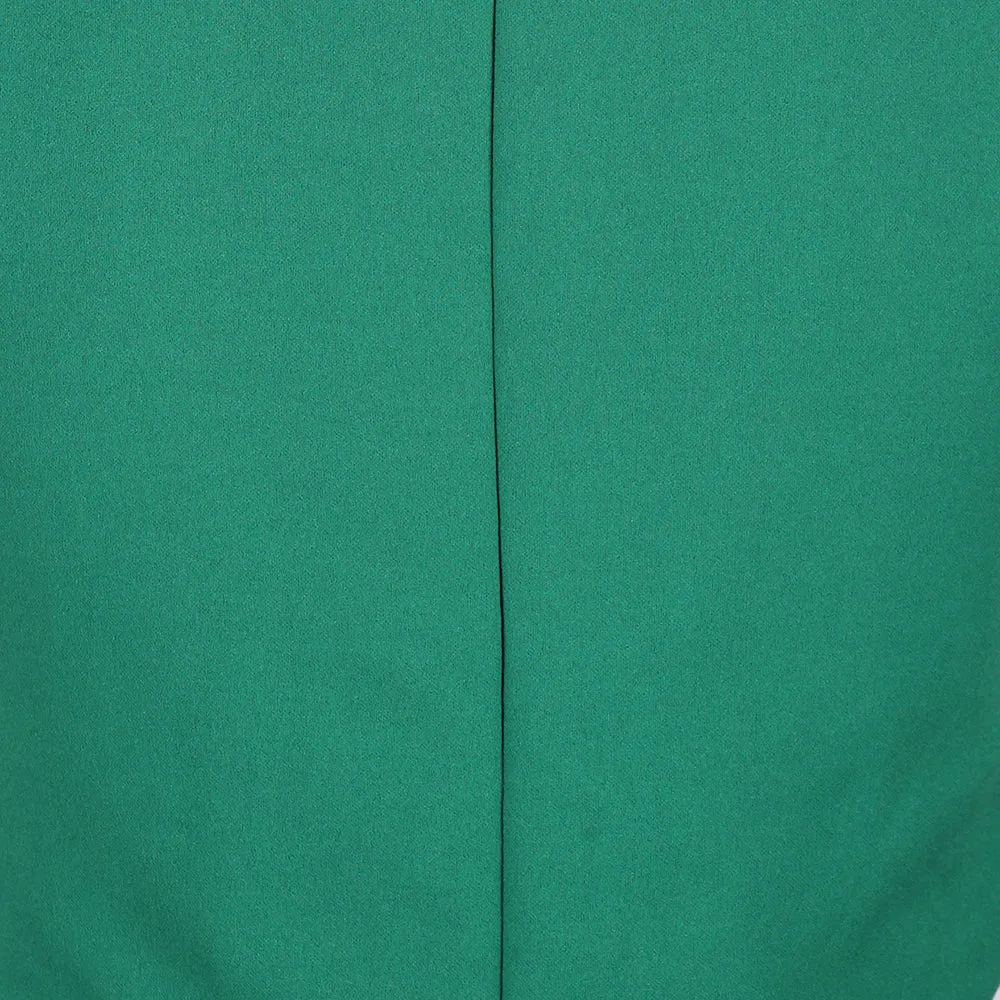 Emerald Green Pleated Swing Dress