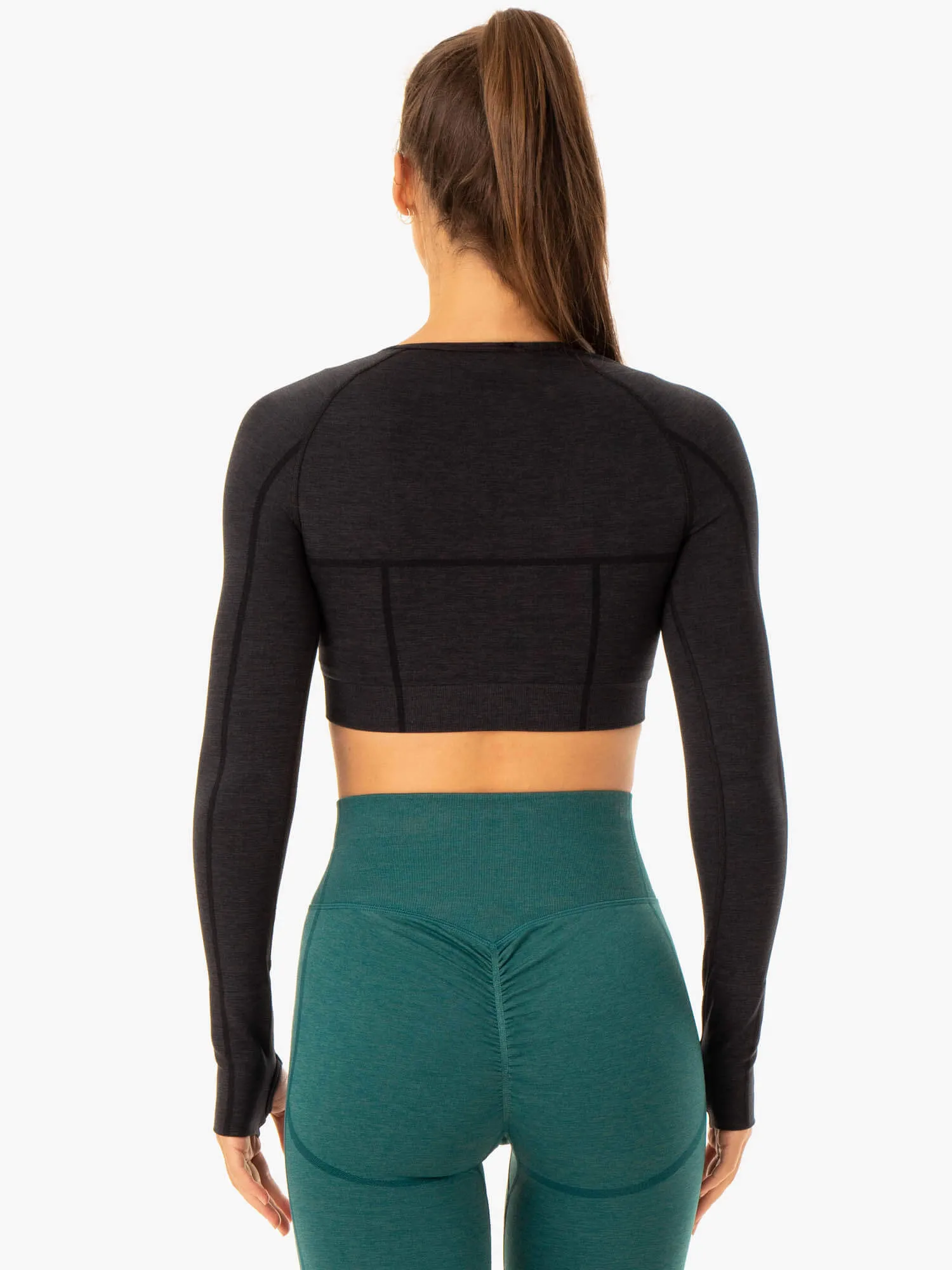 Enhance Seamless Long Sleeve Top - Black