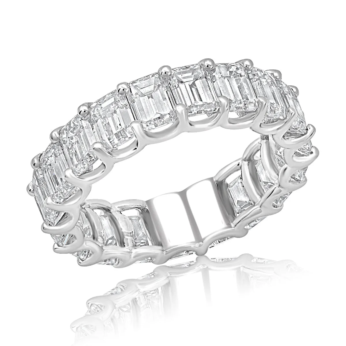 FAY 7-9 Carat Emerald Cut Diamond Eternity Band in Platinum 40 pointer By Mike Nekta SIZE 4-9