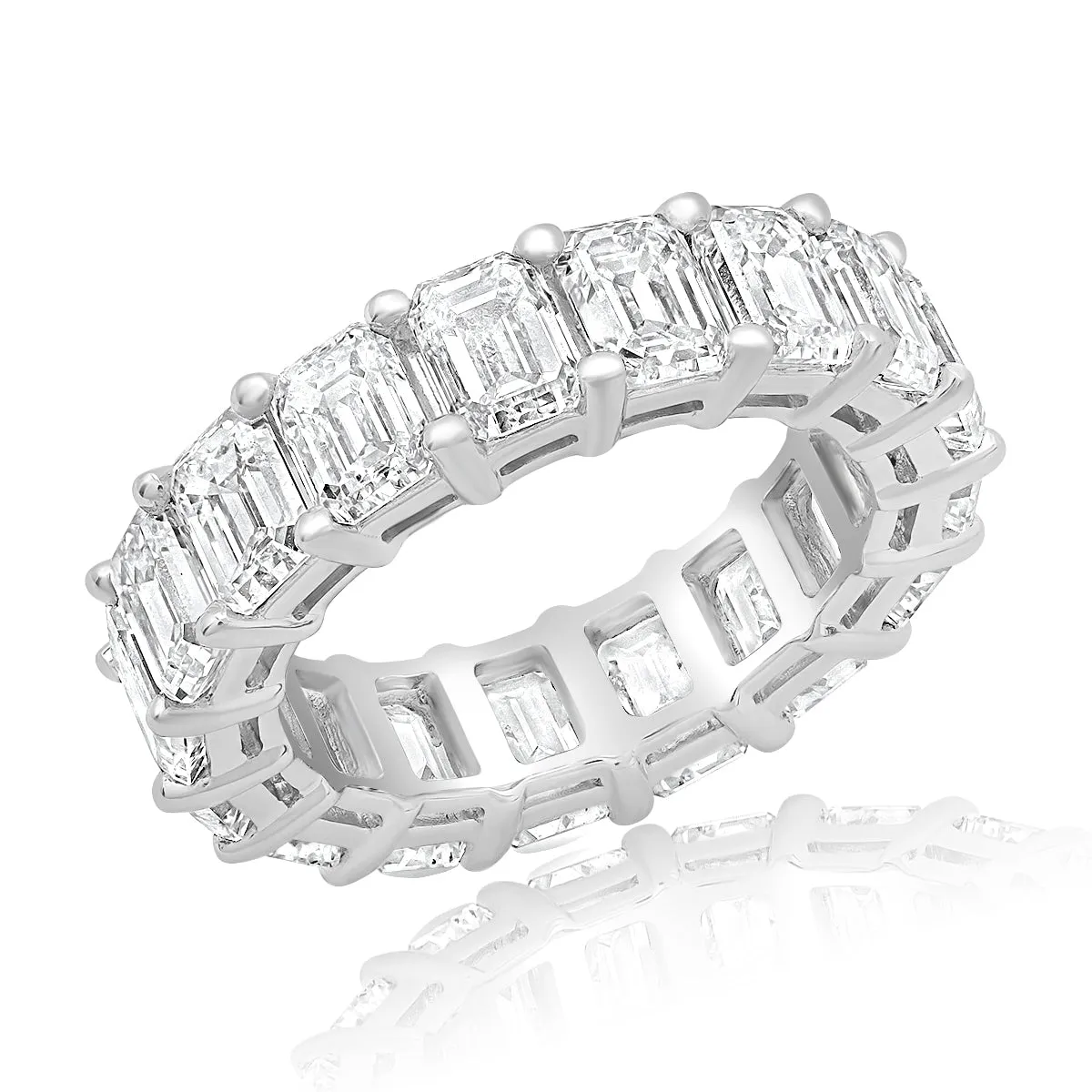 FAY 7-9 Carat Emerald Cut Diamond Eternity Band in Platinum 40 pointer By Mike Nekta SIZE 4-9