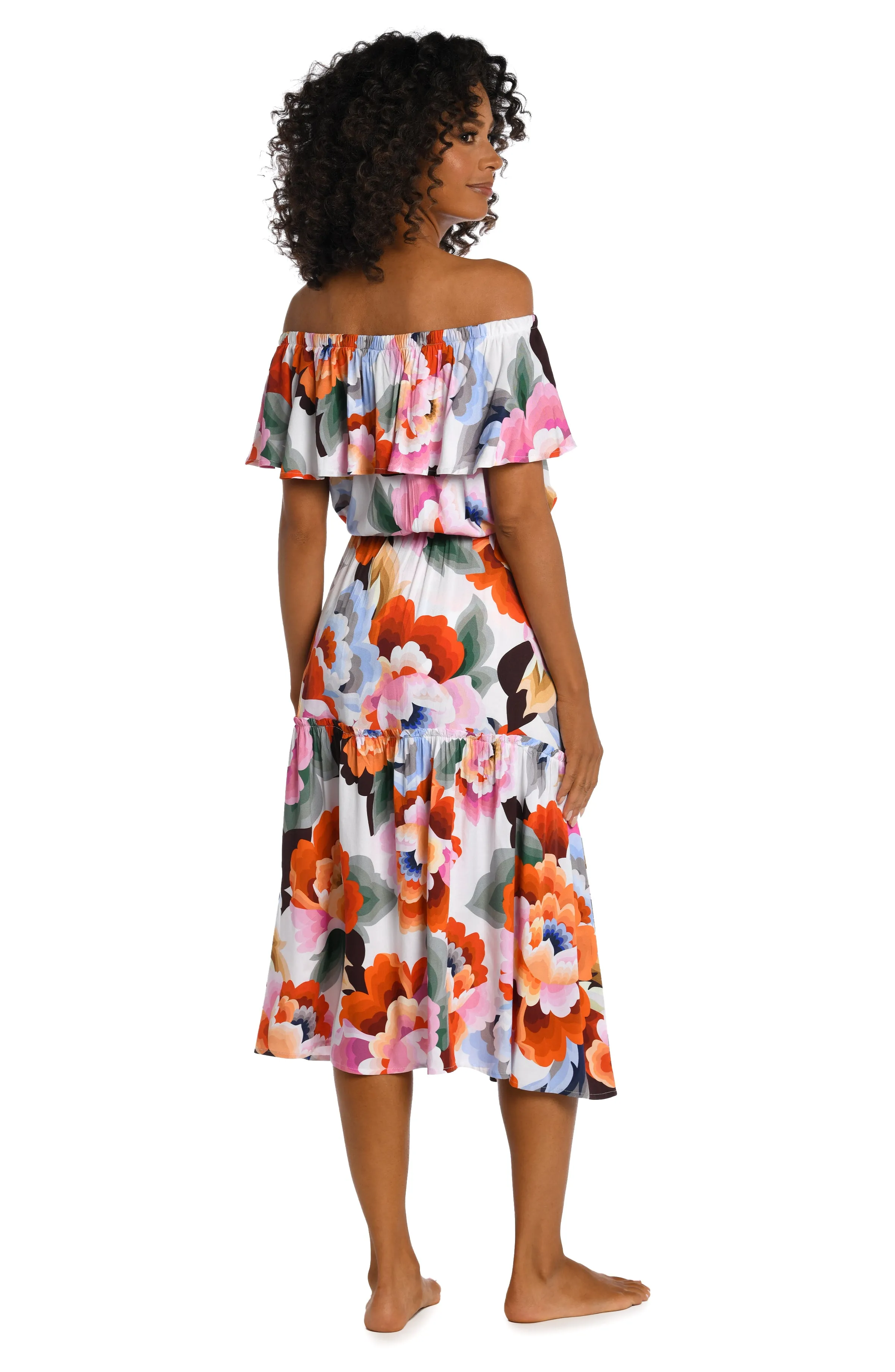 Floral Rhythm Off-The-Shoulder Cover Up Dress - FINAL SALE