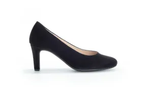 Gabor Black Suede Court Shoe EDINA 41017